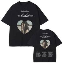 Madison Beer The Locket Tour Merch T-shirt Fashion Pop Music Short Sleeve T Shirts Men Women Casual Loose Cotton T-shirts S