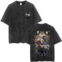 Washed Vintage Game Hollow Knight T-shirt Men Women Fashion Casual Funny Short Sleeve T-shirts Men's Retro Oversized T Shirts S įvairiaspalvis
