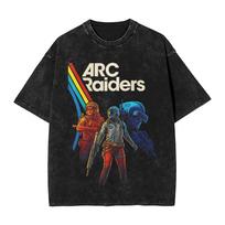 New Arc Raiders Game Peripherals Graphic Print T-Shirts Men Women Retro Washed Cotton Tees Loose Oversized Unisex Fashion Tops S įvairiaspalvis