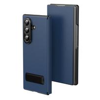 For Samsung Galaxy Z Fold 7 6 5 4 3 Flap Slotted Stand Leather Magnetic Face Cover Drop & Fingerprint Resistant Phone Case For  Galaxy Z Fold 7 tamsiai mėlyna spalva