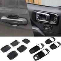 Door Handle Trim Cover For Jeep Wrangler JL 4-door 2018-2025 Grab Handle Bowl Decoration Carbon Fiber Car Interior Accessories