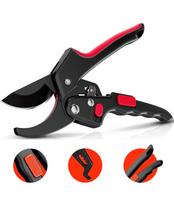 Ratchet Sodo Genėjimo Žirklės - Padidina Pjovimo Jėgą 3 Kartus - Tobulos Ratchet Genėjimo Žirklės Silpnesnėms Rankoms (Red,20cm-24.9cm) raudona