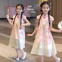 Girls' New Chinese Style Cheongsam Dress 110