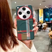 For Oppo Find X8 X8s Pro Plus Ultra Case Red Green Stripe Leather Magsafe Individual Metal Keys Matte Anti-Slip Grip Soft Cover Artificial leather&OPPO Find X8 Pro