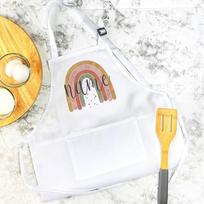 Personalised Child Apron Rainbow with Name Apron Boys Girls Cooking Baking Apron Custom Kids Cooking Apron Gift for Children