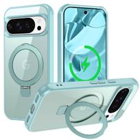 Tvirtas Skaidrus Magnetinis Metalinis Stovas Dėklas Google Pixel 10A 10 9 Pro XL Magsafe Ott-Box Kritimo Apsauga Smūgiams Atsparus Dangtelis Google Pixel 9 Pro XL ežero mėlyna spalva