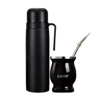Yerba Mate puodelio rinkinys, nerūdijančio plieno mate moliūgas su vakuumi izoliuotu buteliuku, bombilla (Šiaudeliai) 1000ML