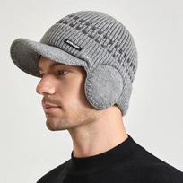 Vyriška megzta beisbolo kepurė su ausų atvartu izoliacija šiltu kailiu išklotos kaukolės Beanies britiško stiliaus jojimo vilnonė kepurė.