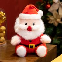 High Quality Santa Elk Plush Toy Doll Soft Child Throw Pillow Doll Holiday Gift New Year Christmas Eve Doll Decoration Gift 25CM raudona