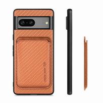2 viename nuimamas magnetinis piniginės kortelių dėklas, skirtas Magsafe Google Pixel 7 8 9 Pro XL 9Pro anglies pluošto odinis telefono dėklas For Google Pixel 9 Pro