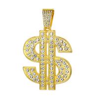 Fashion Hip Hop Dollar Pendant Necklace with 13mm Cuban Chain US Dollar Money Sign Necklaces Rap Rock Punk Jewelry For Man Gift