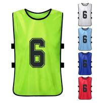 24PCS Football Pinnies Quick Drying Soccer Jerseys Youth Sports Scrimmage Basketball Team Training Numbered Bibs