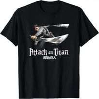 Attack on Titan Season 3 Levi Jump Attack T-Shirt Streetwear Harajuku Anime Clothes Tops Men T Shirt Camisetas S juoda