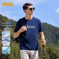 JEEP Men's Big Logo Short Sleeve Round Neck T-Shirt M