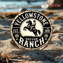 Apvalus 8 colių Vakarų Kaubojaus Vintažinis Metalo Ženklas Yellowstone Dutton Ranch Namų Baro Vyriškos Urvos Sienos Meno Dekoras įvairiaspalvis