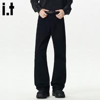 CHOCOOLATEit Men's Loose Straight-Leg Clean-Fit Jeans L