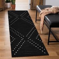 Geometrinio linijinio rašto kilimas-takelis Minimalistinio dizaino koridoriaus kilimas Neslystantis namų dekoras Grindų kilimėlis svetainei, prieškambariui, miegamajam 60cm x 90cm gray