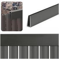 pvc dangos užbaigimo profilis balkonui, terasai ir tvorai, 100 cm, tamsiai pilkas