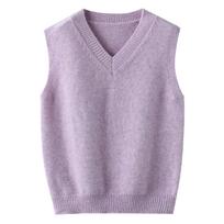 New Kids' 100% Wool V-Neck Sleeveless Sweater 110 cm