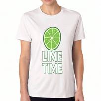 Lime Time unisex's Cotton T Shirt, Premium Cotton Print, Durable And Longlasting, Casual Fashion, Fresh Green Lime Slice Graphic Tee, Summery Lime Tim S
