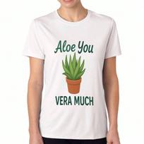Aloe Vera Plant unisex's Cotton T Shirt, Pure Cotton Premium Print, Durable, Casual And Fashionable. Adorable Aloe You Vera Much Graphic Tee, Perfect S įvairiaspalvis