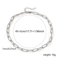 1 Piece 304 Stainless Steel Paperclip Link Chain Necklace 40cm(15.7 ) For Women Men Minimalist Exquisite Gift