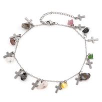 201 Stainless Steel Link Cable Chain Anklet Silver Color For Women Summer Beach Barefoot Jewelry 22.5cm(8 7/8 ) long, 1 Piece