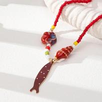 Ethnic Style Nylon Rope Necklace Personality Ocean Series Necklace  Gift Style8