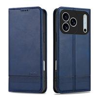 Magnetic Flip Leather Phone Case For iPhone 17 15 16 Pro Max Air 14 13 12 11 XR XS Max 7 8 Plus SE Wallet Slot Card Holder Cover iPhone Air tamsiai mėlyna spalva