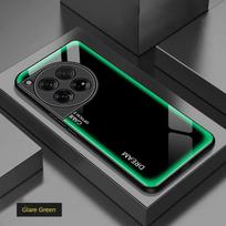 OnePlus 12 dėklas Kietas grūdintas stiklas Gradiento apsauginis galinis dangtelis Dėklas One Plus 12 OnePlus12 Pilnas dangtelisTelefono korpusas For OnePlus 12 žalia