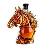 Yousheng Arkliuko Galvos Viskiui Decanteris, Juokingas Stiklinis Alkoholinio Gėrimo Butelis, 350ml Viskiui, Vynui, Spiritiniams Gėrimams Decanteris, Naujoviška Baro Puošmena, Dovana Vyrams, Tėčiui, Arklių Mėgėjams B