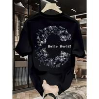 European sizes Cotton T-Shirt - Retro Gaming Pixel Art  Hello World!  & Shattered Glass Design, Vintage 8-Bit Graphic Tee S juoda