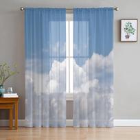 Dangaus Debesys Baltos Pusiau Skaidrios Užuolaidos Svetainei Miegamajam Tinklelio Užuolaida Virtuvei Voile Užuolaida Žaliuzių Plokštės 135W x 114H(cm) gray