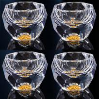4pcs 50ml Crystal Faceted Liquor Glasses Set Vodka Whiskey Spirits Glasses Turquoise / Golden Wine Cup Soju Brandy Bar Utensils