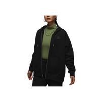 Jordan Flight Fleece Solid Color Casual Loose Versatile Hoodie Long Sleeve Sweatshirt Women tops Black FZ1251-010 S