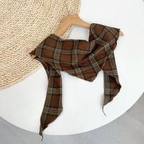 Britiška grynos medvilnės retro languota trikampė skara madingas aksesuaras maža skara skara ant galvos kaklo apsaugos skara 35x110cm
