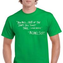 The Office Michael Scott Quote You Miss 100 of The Shots Shirt Office TV Show Graphic T Shirts Woman Man Cotton  Shortsleev S