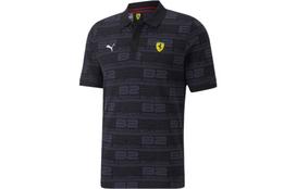 PUMA Ferrari Racing Collection Polo Shirts Men's Black Polo Collar Moderate Straight Fit 535844-01 XS