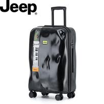 JEEP 24-inch Black Aluminum Hardshell Travel Luggage