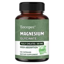 Magnesium Glycinate Fully Chelated 500 Mg Dietary Supplement, 120 Capsules Per Bottle 120 Capsules