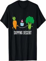 Broccoli Carrot Vegetable Skipping Dessert Cupcake T-Shirt S įvairiaspalvis