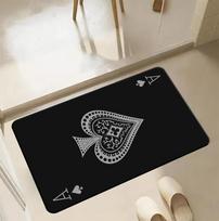 2025 New Poker Card Pattern Carpet Home Leisure Style Tea Table Rugs Bedroom Bedside Mats Decoration Anti Slip Living Room Rug 40cm x 60cm