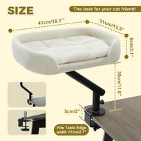 Cat Desk Bed, 360 Rotatable Cat Bed Stand for Indoor Cats, Adjustable Cat Basket, Cats Hammock for Table, Soft Cat Bed for Desk (as the picture,M)