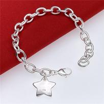 High quality 925 sterling silver Pretty star Pendant Bracelets for Women fashion designer Jewelry party wedding Christmas gifts