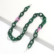 New Colorful Geometric Acrylic Link Glasses Chains for Women Sunglasses Chain Neck Strap Holder Cord Jewelry Eyewear Accessories tamsiai žalia spalva