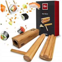 Rinkinys Mašinėlė Sushi Gaminimui Tūbelė Bazooka Volas Medinis Dovanai