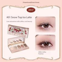 Flower Knows Overseas Exclusive Limited Edition | Strawberry Rococo Gemstone Five-Color Eyeshadow Palette Snow Top lce Latte
