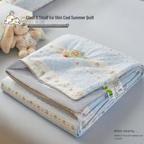 Blue Kitten Crinkled Summer Quilt 110 x 150 cm
