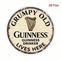 Vintage Guinness Grumpy Old Man Tin Sign 12 Inch Bar Wall Decor