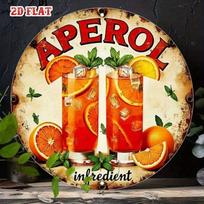 Metal Sign Aperol Spritz Retro Bar Wall Art Vintage Italian Round Decor for Home Cafe